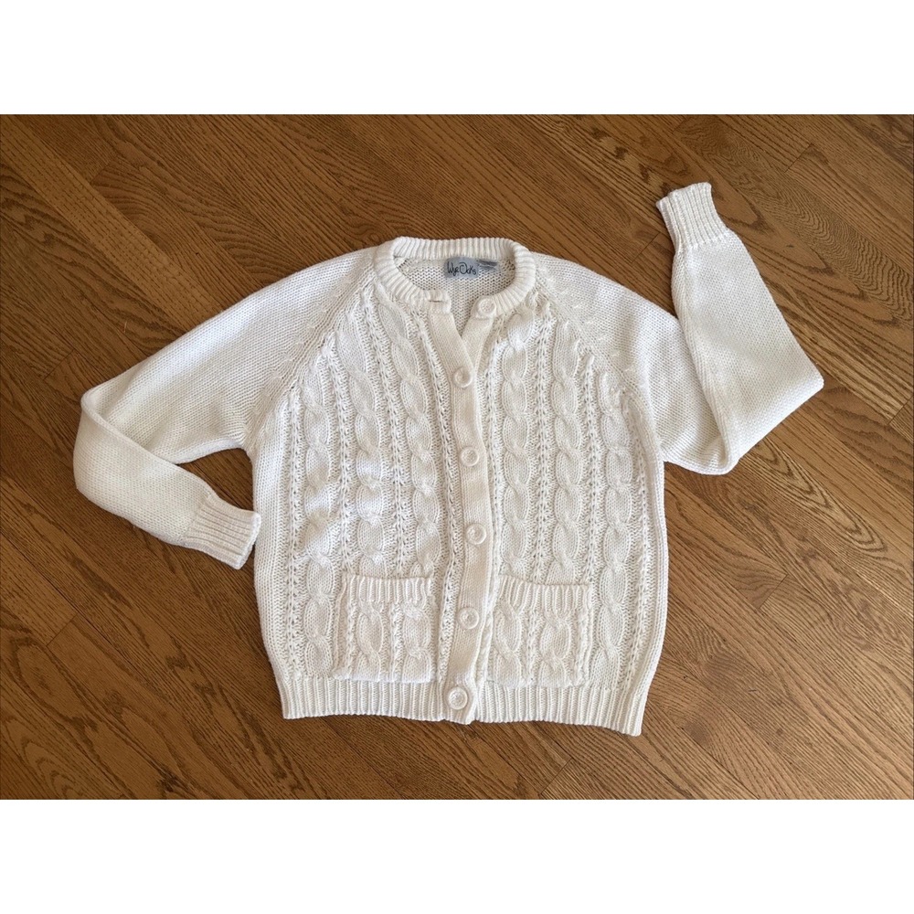 Vintage Wye Oaks Cardigan Made In Korea Women's Large Cable Knit